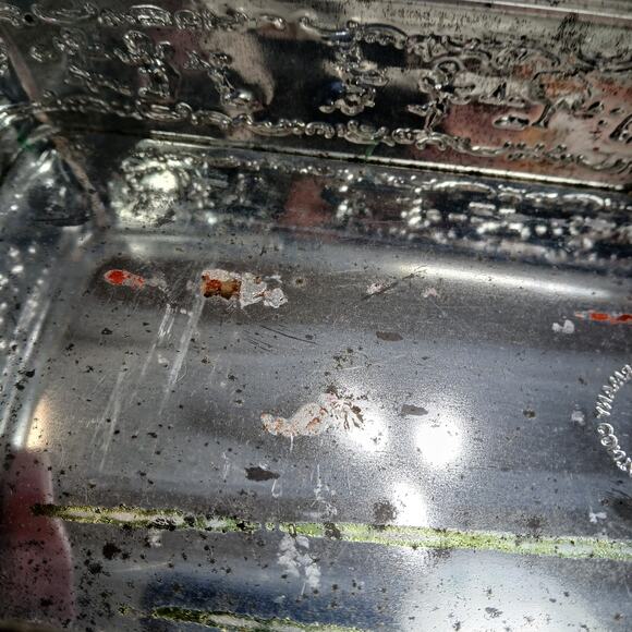 Vtg Rustic Hinged Tin Romantic Couple & Cherubs Made in West Germany Shabby Chic - Picture 11 of 15